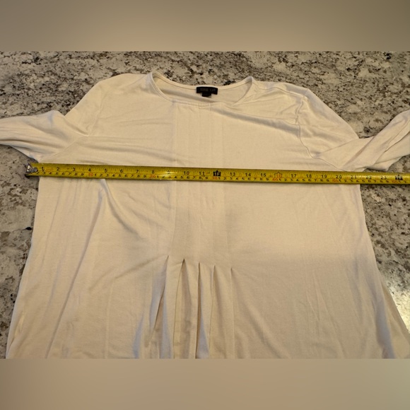 J. Jill Cream Pleated Long Sleeve Blouse - Picture 4 of 6